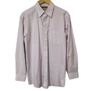 Men's Gold Label Roundtree & Yorke Button Down | SZ 15.5/34 | Light Purple |